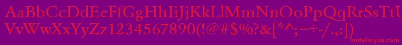 Urwgaramondtmedextwid Font – Red Fonts on Purple Background