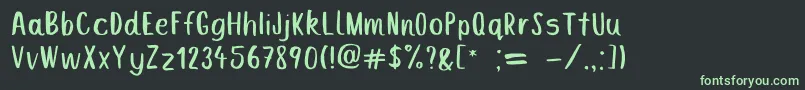 フォントLemoncake – 黒い背景に緑の文字