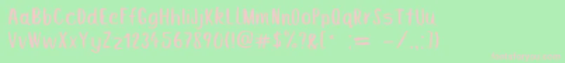 フォントLemoncake – 緑の背景にピンクのフォント
