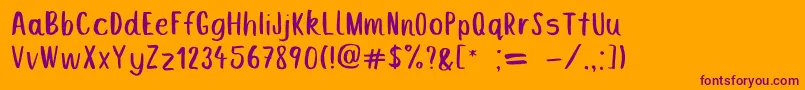 Lemoncake Font – Purple Fonts on Orange Background