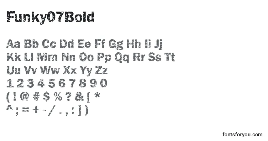 Schriftart Funky07Bold – Alphabet, Zahlen, spezielle Symbole