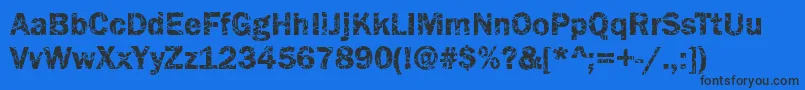Funky07Bold-Schriftart – Schwarze Schriften auf blauem Hintergrund