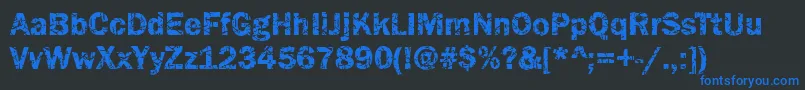 Funky07Bold Font – Blue Fonts on Black Background