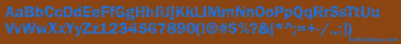 Funky07Bold-Schriftart – Blaue Schriften auf braunem Hintergrund