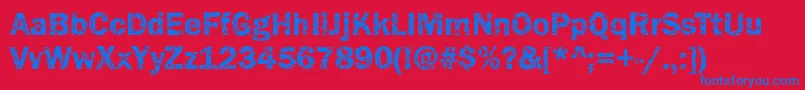 Funky07Bold Font – Blue Fonts on Red Background