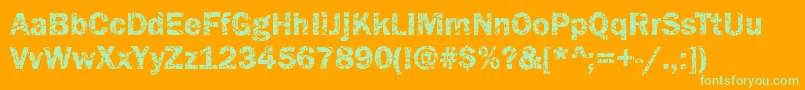 Funky07Bold Font – Green Fonts on Orange Background