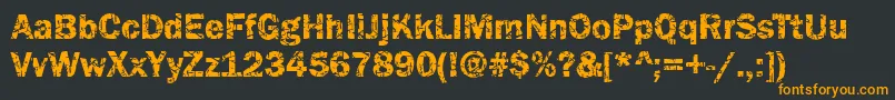 Funky07Bold Font – Orange Fonts on Black Background