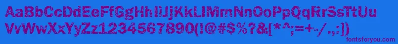 Funky07Bold Font – Purple Fonts on Blue Background