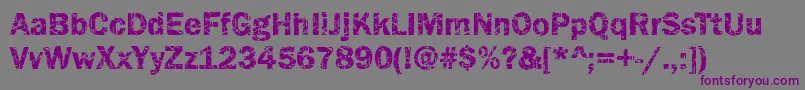 フォントFunky07Bold – 紫色のフォント、灰色の背景