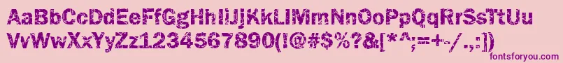 Weitere Informationen zur Funky07Bold-Schriftart Funky07Bold-Schriftart – Violette Schriften auf rosa Hintergrund
