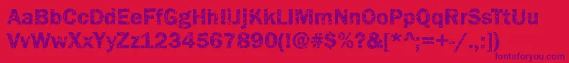Funky07Bold-Schriftart – Violette Schriften auf rotem Hintergrund