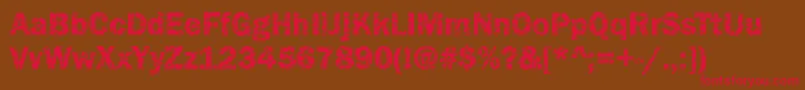 Funky07Bold Font – Red Fonts on Brown Background