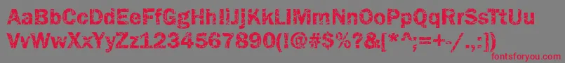 Funky07Bold Font – Red Fonts on Gray Background
