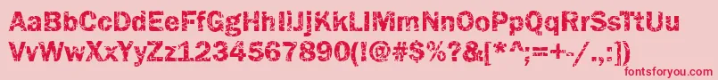 フォントFunky07Bold – ピンクの背景に赤い文字