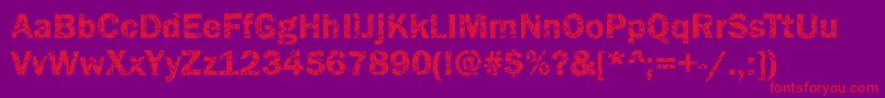 Funky07Bold Font – Red Fonts on Purple Background