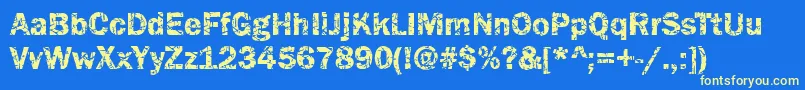 Funky07Bold Font – Yellow Fonts on Blue Background