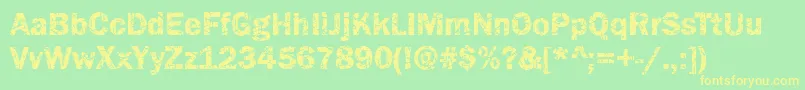 Funky07Bold Font – Yellow Fonts on Green Background