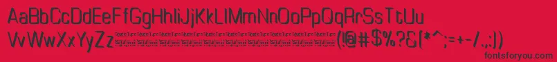 TinyplateRegularDemo Font – Black Fonts on Red Background