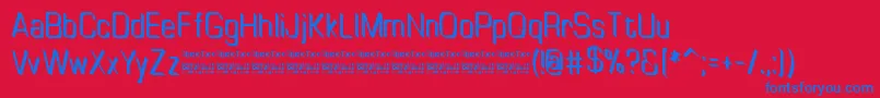 TinyplateRegularDemo Font – Blue Fonts on Red Background