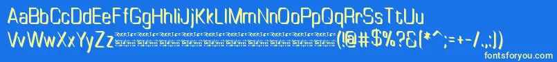 TinyplateRegularDemo Font – Yellow Fonts on Blue Background