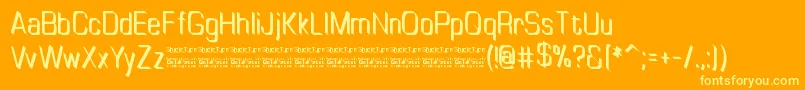 TinyplateRegularDemo Font – Yellow Fonts on Orange Background