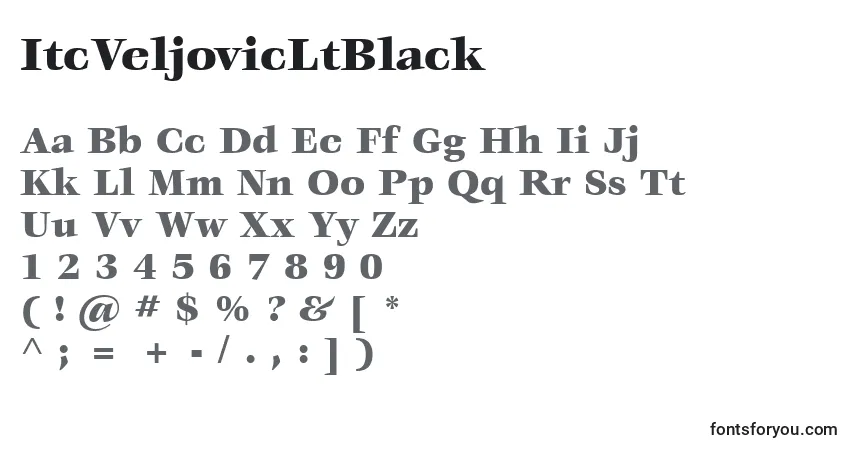 A fonte ItcVeljovicLtBlack – alfabeto, números, caracteres especiais