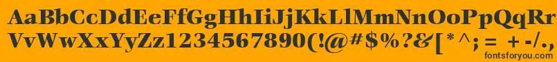 Więcej informacji o czcionce ItcVeljovicLtBlack Czcionka ItcVeljovicLtBlack – czarne czcionki na pomarańczowym tle