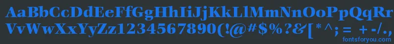 フォントItcVeljovicLtBlack – 黒い背景に青い文字