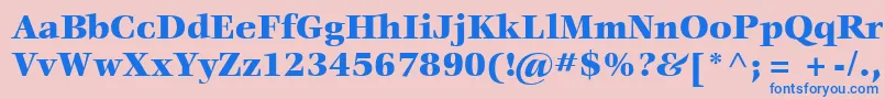 フォントItcVeljovicLtBlack – ピンクの背景に青い文字