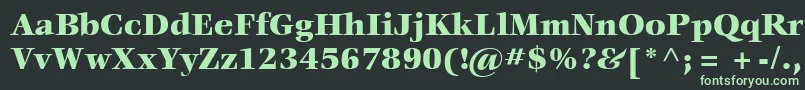 フォントItcVeljovicLtBlack – 黒い背景に緑の文字