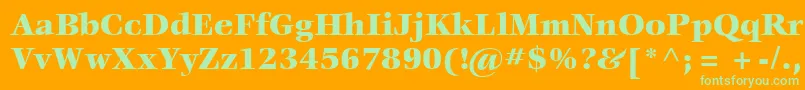 ItcVeljovicLtBlack Font – Green Fonts on Orange Background