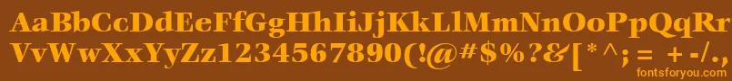 Police ItcVeljovicLtBlack – polices orange sur fond brun