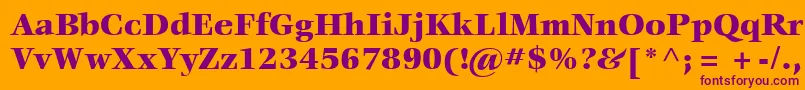 ItcVeljovicLtBlack-Schriftart – Violette Schriften auf orangefarbenem Hintergrund
