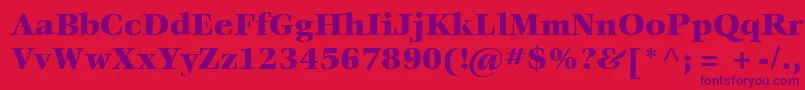 ItcVeljovicLtBlack Font – Purple Fonts on Red Background