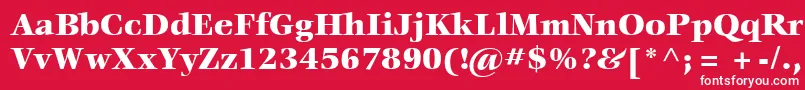 Шрифт ItcVeljovicLtBlack – белые шрифты на красном фоне