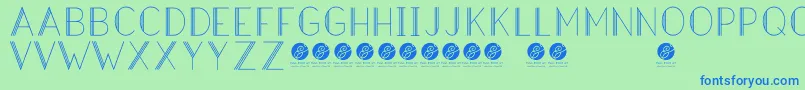 HazeldecolightRegular Font – Blue Fonts on Green Background