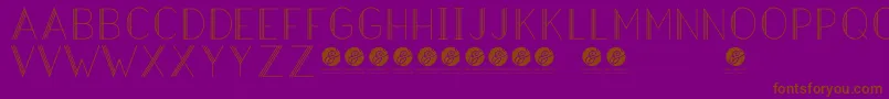 Fonte HazeldecolightRegular – fontes marrons em um fundo roxo