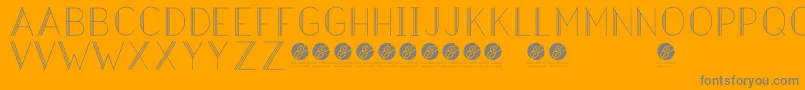 HazeldecolightRegular-Schriftart – Graue Schriften auf orangefarbenem Hintergrund