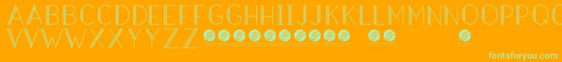 HazeldecolightRegular Font – Green Fonts on Orange Background