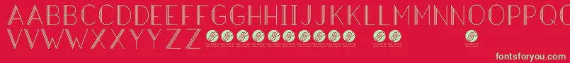 HazeldecolightRegular Font – Green Fonts on Red Background