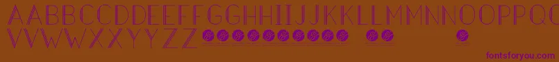 HazeldecolightRegular-fontti – violetit fontit ruskealla taustalla