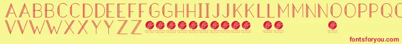 HazeldecolightRegular Font – Red Fonts on Yellow Background