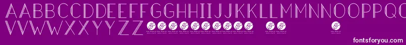 HazeldecolightRegular-Schriftart – Weiße Schriften auf violettem Hintergrund