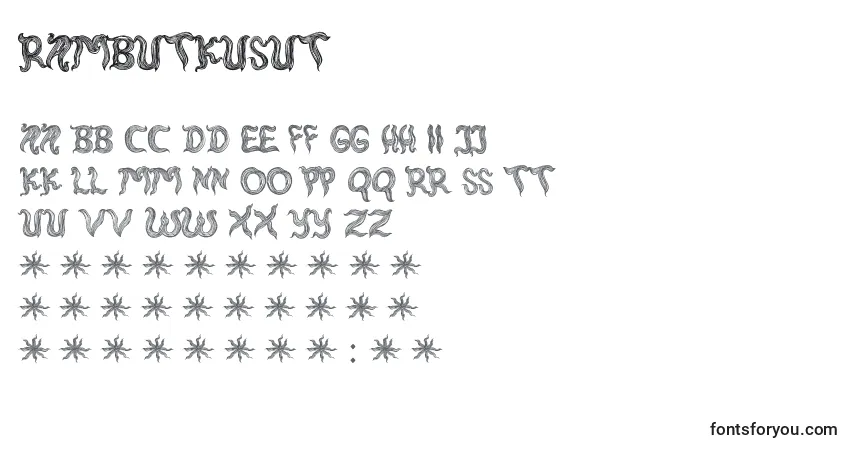A fonte RambutKusut – alfabeto, números, caracteres especiais