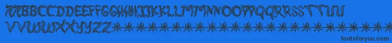 RambutKusut-fontti – mustat fontit sinisellä taustalla