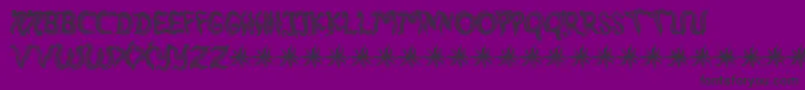 RambutKusut-Schriftart – Schwarze Schriften auf violettem Hintergrund