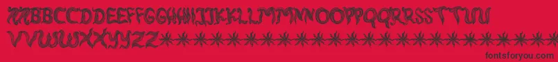 Police RambutKusut – polices noires sur fond rouge