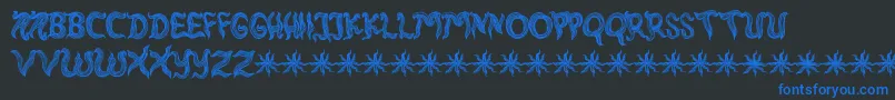 RambutKusut Font – Blue Fonts on Black Background