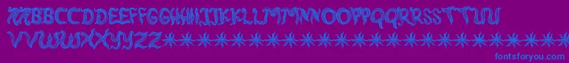 RambutKusut-fontti – siniset fontit violetilla taustalla