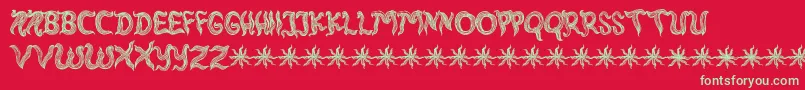 フォントRambutKusut – 赤い背景に緑の文字